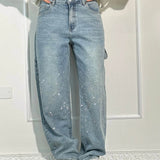 Glänzende Carpenter-Style Denim-Jeans