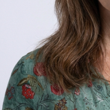 Marina | Floral V-Ausschnitt Maxikleid mit Dreiviertelärmeln