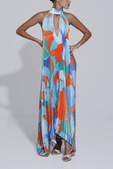 Isla – Elegantes Halter Plissiertes Maxikleid