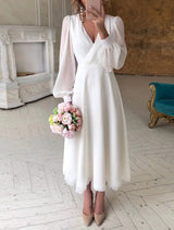 Elegantes Midi-Hochzeitskleid für Frauen