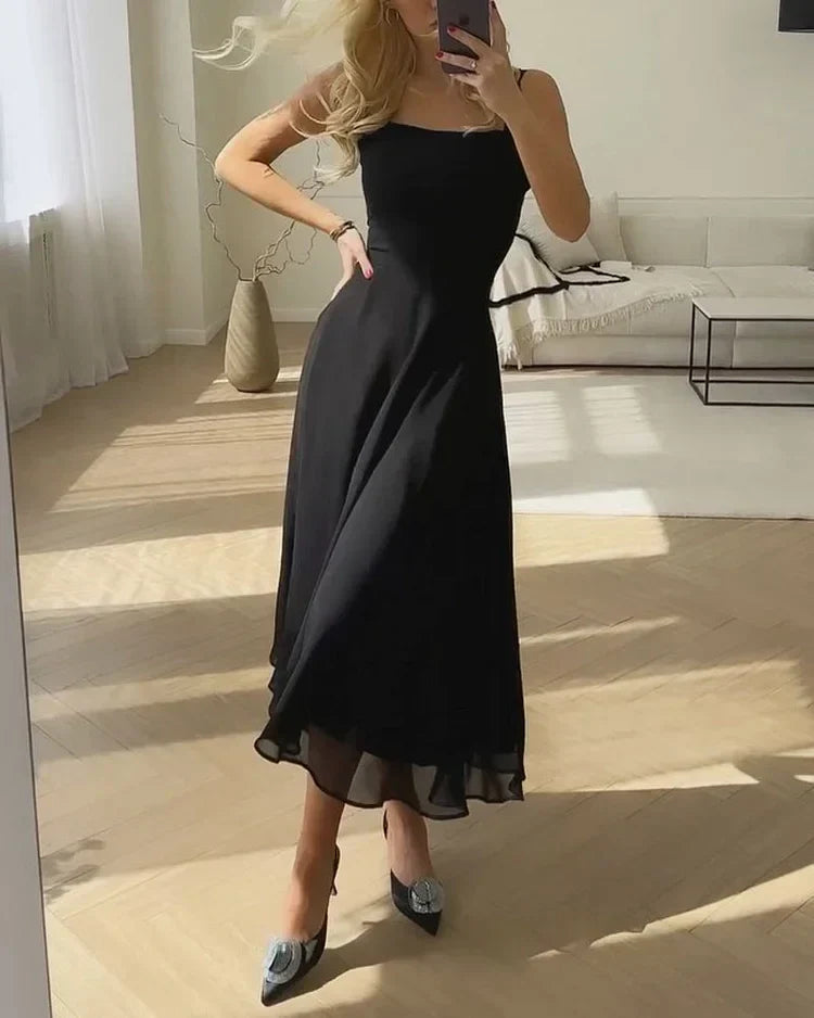 Damen Ärmelloses Maxikleid mit Quadrat-Ausschnitt