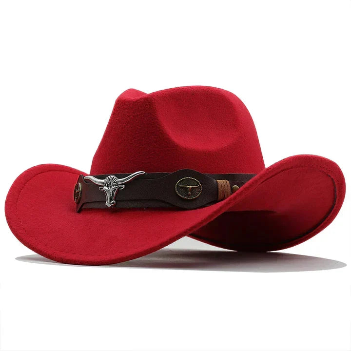 Western-Filzhut mit Stier-Schnallenband