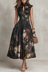 Noirelle | Damen Ärmelloses Blumenkleid Midi