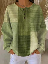 Katrin | Patchwork-Pullover in Grüntönen