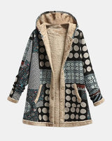 Nova – Monochrome Retro-Fleecejacke mit Punktmuster