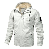 Herren winddichte Softshelljacke mit verstellbarer Kapuze und Innenfutter