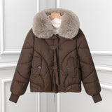 Damen kurzes Pilotblouson mit voluminösem Schalkragen und Kordelzugsaum