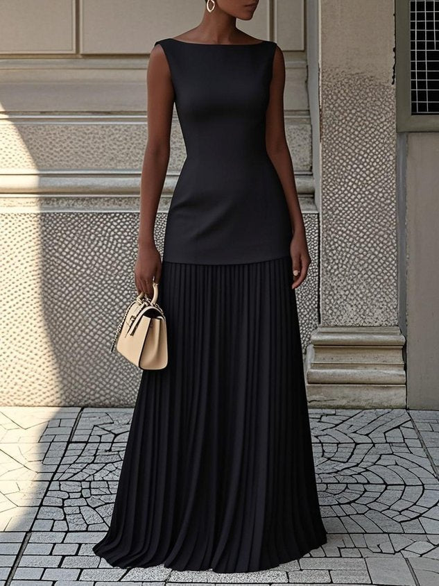Celeste | Plissiertes Maxikleid