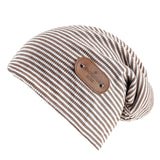 Damen Beanie-Mütze mit Streifenmuster