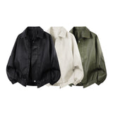 Herren Oversize-Blouson mit elastischem Saum und verdecktem Reißverschluss