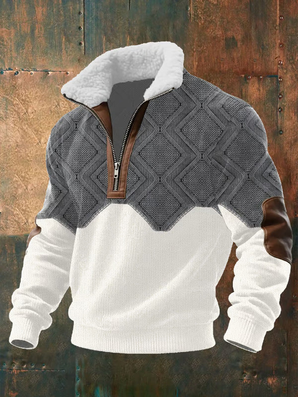SILVORO | Fleece-Pullover mit hohem Kragen