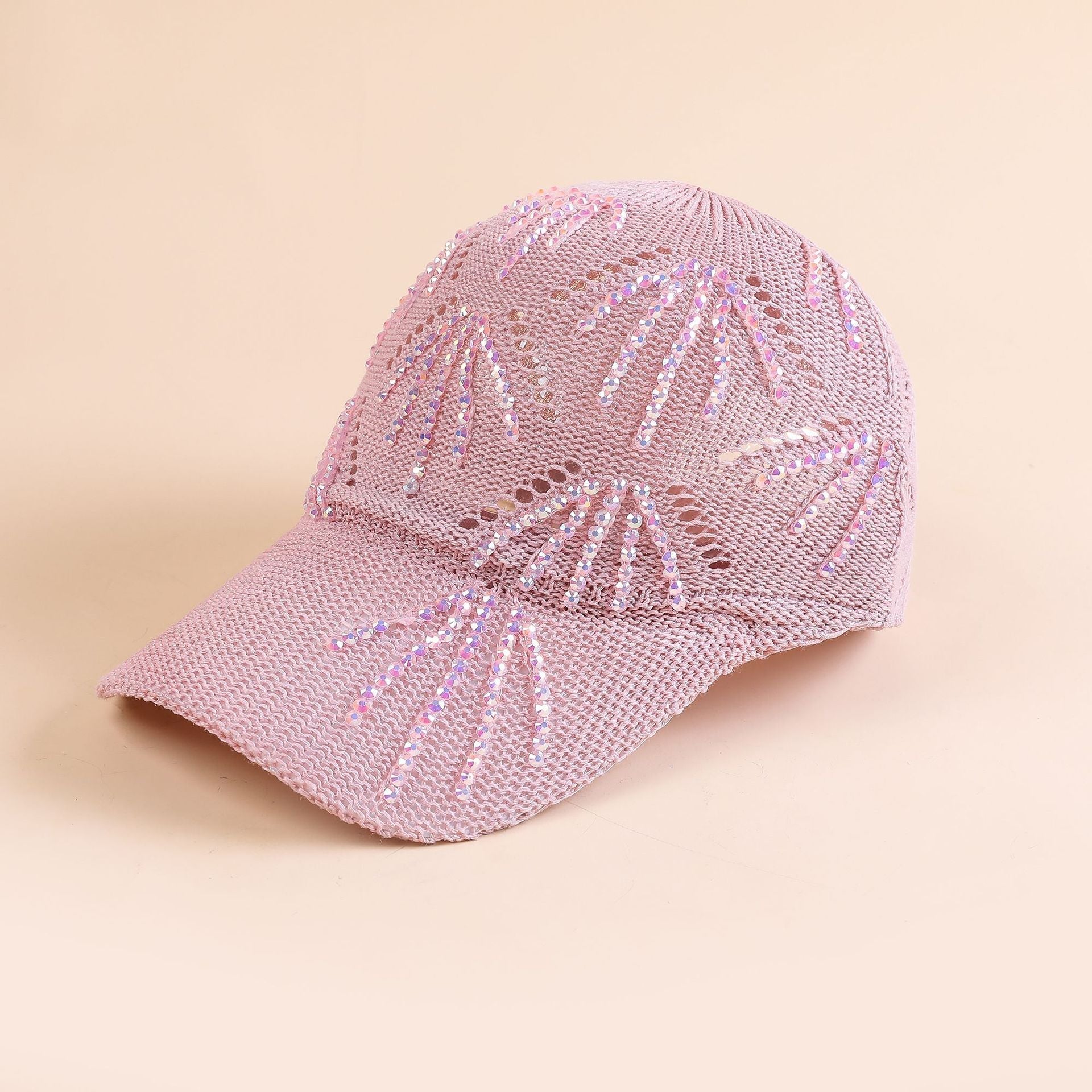 Damen sportliche Trucker-Cap mit Pailletten und atmungsaktiver Netzstruktur