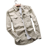 Herren Canvas-Overshirt mit Klappbrusttaschen und verstärkten Nähten
