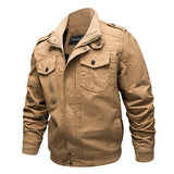 Herren Canvas-Fieldjacke mit Stehkragen und multifunktionalen Taschen