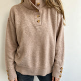 Maja | Damen Langarmpullover mit Knöpfen