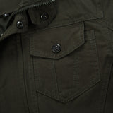 Herren Canvas-Fieldjacke mit Stehkragen und multifunktionalen Taschen
