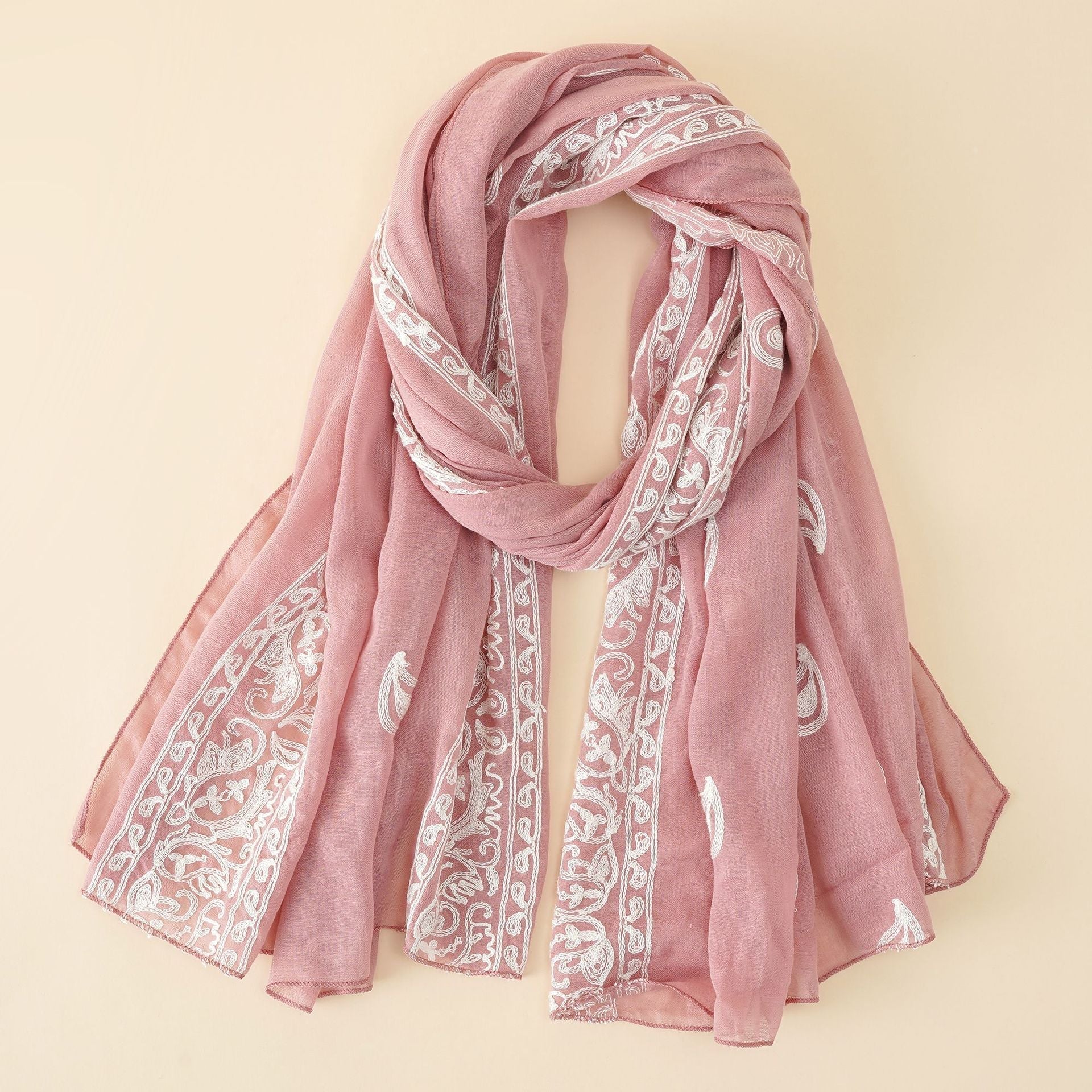 Damen Schal mit filigraner Stickerei