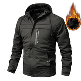 Herren gefütterte Softshelljacke mit Kapuze und Brusttasche