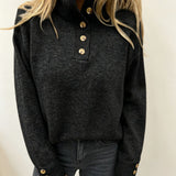 Maja | Damen Langarmpullover mit Knöpfen