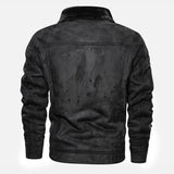 Herren Jeansjacke mit Teddyfutter und Druckknopfleiste