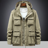 Herren Fieldjacke mit Kapuze und Multifunktionstaschen