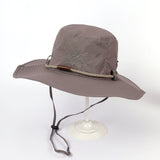 Damen Sonnenhut mit breiter Krempe und Nackenband
