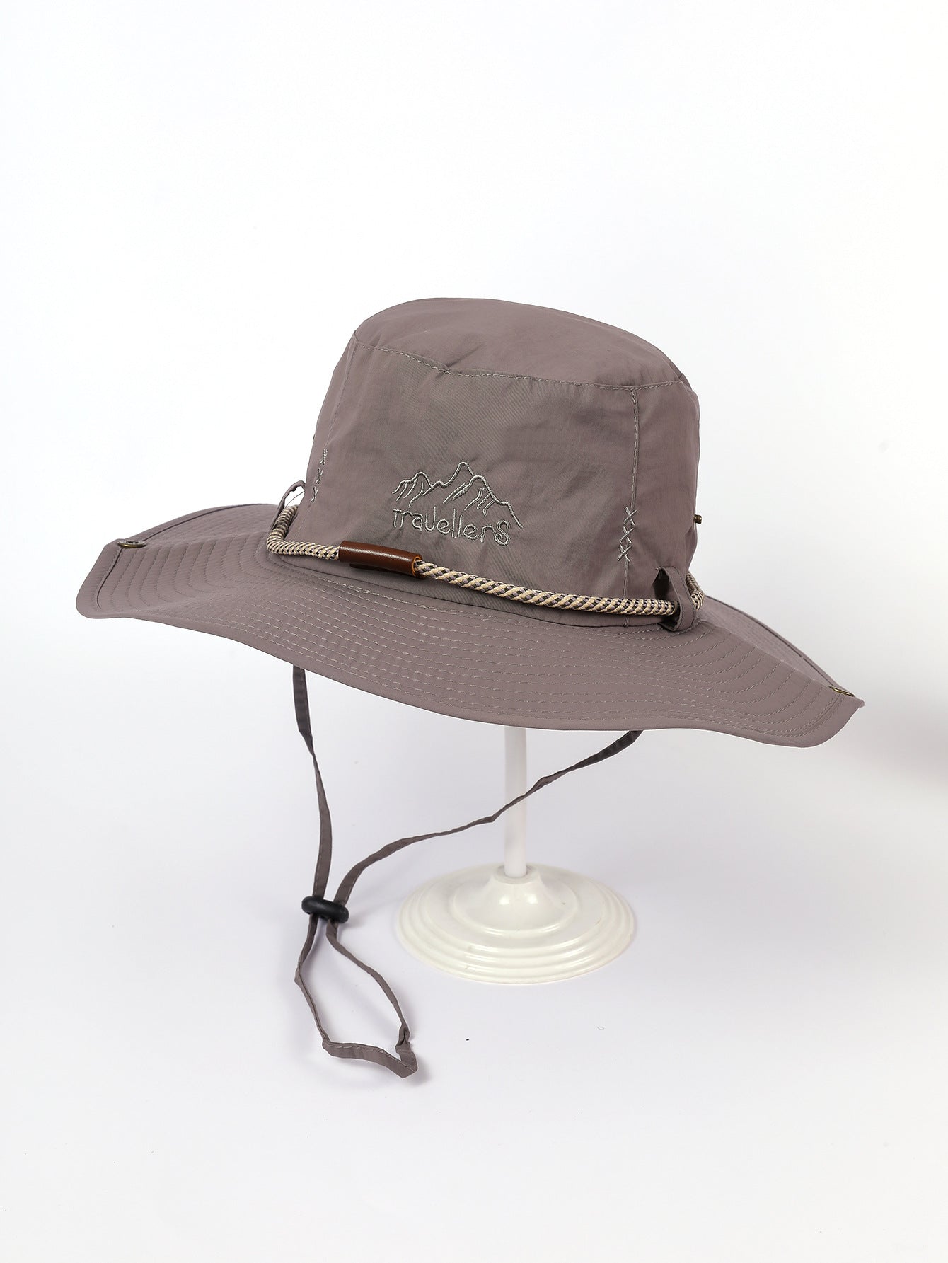 Damen Sonnenhut mit breiter Krempe und Nackenband