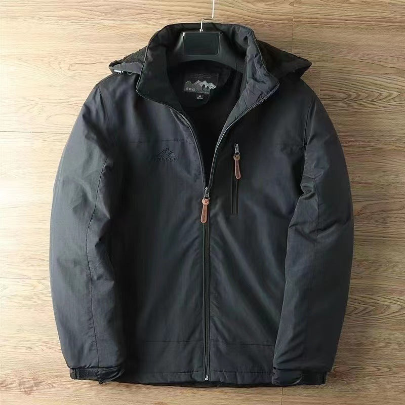 Herren wasserabweisende Allwetter-Trekkingjacke mit Kapuze