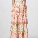 Damen Ärmelloses Floral Maxi Kleid