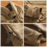 Herren Canvasjacke mit Teddykragen, Isolierfütterung und Kordelzug