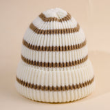 Damen Beanie-Mütze gestreift mit weichem Innenfutter