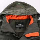 Herren wasserdichter und winddichter Outdoorparka mit abnehmbarer Kapuze
