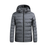 Herren ultraleichte Steppjacke mit Kapuze und Windschutzleiste