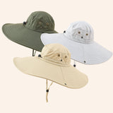 Damen Sonnenhut mit UV-Schutz, breiter Krempe und verstellbarem Kinnband