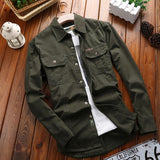 Herren Canvas-Overshirt mit Klappbrusttaschen und verstärkten Nähten