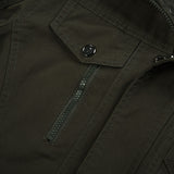 Herren Canvas-Fieldjacke mit Stehkragen und multifunktionalen Taschen