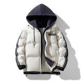 Herren wattierter Parka mit innenliegendem Hoodie und Zwei-Wege-Reißverschluss
