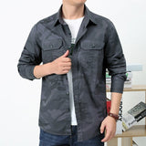 Herren Utility-Hemdjacke mit Klappbrusttaschen und geradem Schnitt