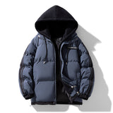 Herren wattierter Parka mit innenliegendem Hoodie und Zwei-Wege-Reißverschluss