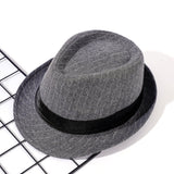 Damen Fedora-Hut mit gestreiftem Muster und Samtband