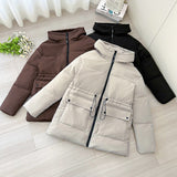 Damen mittellanger Thermoparka mit taillierendem Tunnelzug und Kapuze