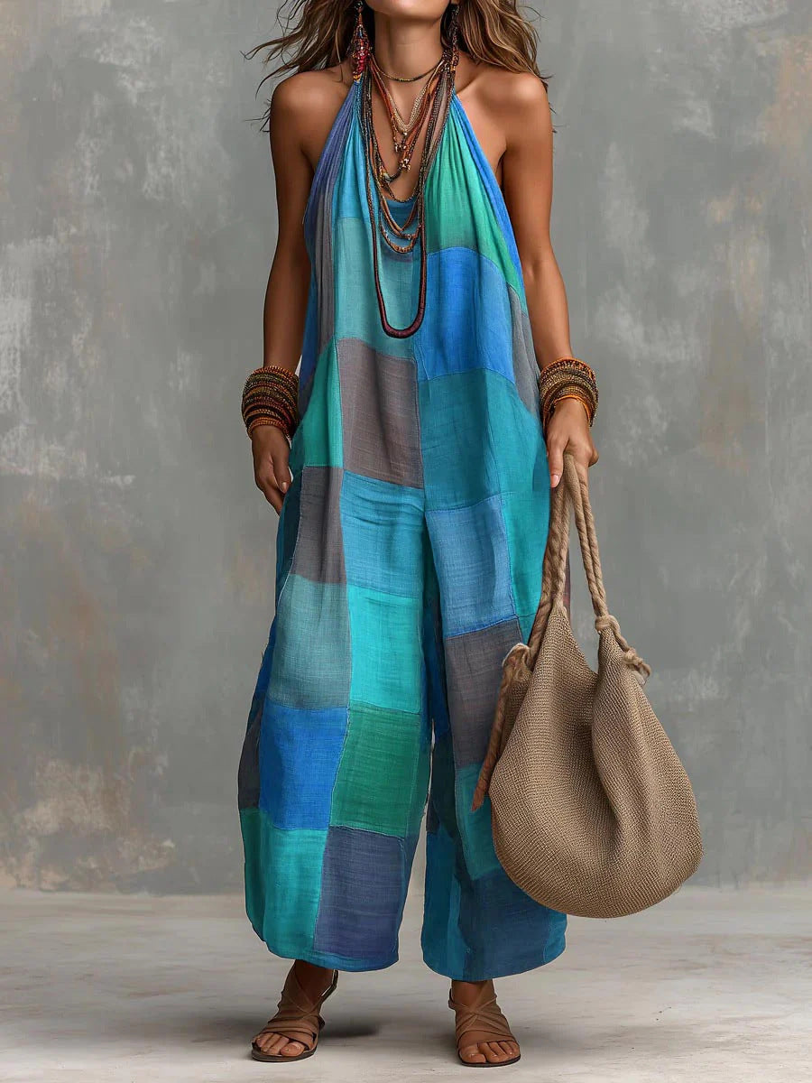Oriana | Damen Halter Wide-Leg Jumpsuit