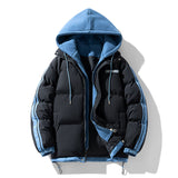 Herren wattierter Parka mit innenliegendem Hoodie und Zwei-Wege-Reißverschluss