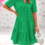 Rica™ - Schickes Spitzen-Rüschensommerkleid