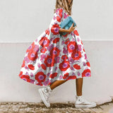 Levoire | Schickes Floral Paisley Druckkleid mit Dreiviertelärmeln