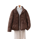 Damen kurzer Steppblouson mit hoher Kragenblende und Pattentaschen