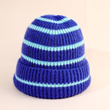Damen Beanie-Mütze gestreift mit weichem Innenfutter