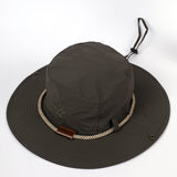 Damen Sonnenhut mit breiter Krempe und Nackenband
