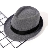 Damen Fedora-Hut mit gestreiftem Muster und Samtband
