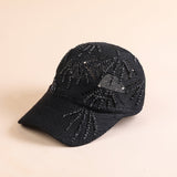 Damen sportliche Trucker-Cap mit Pailletten und atmungsaktiver Netzstruktur